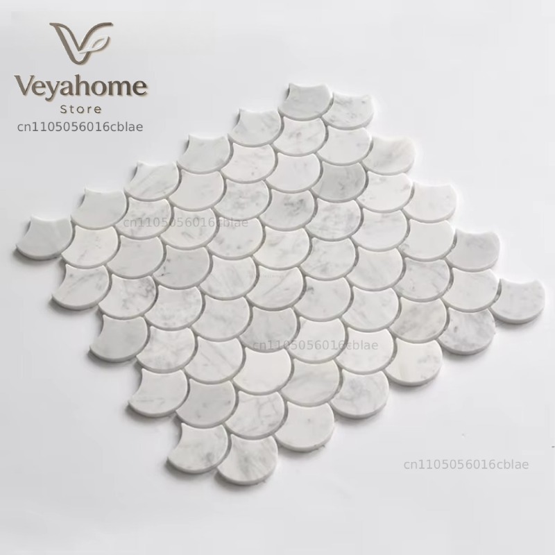Home Bathroom Scales - 물고기 비늘 무늬 스캘럽 마블 모자이크