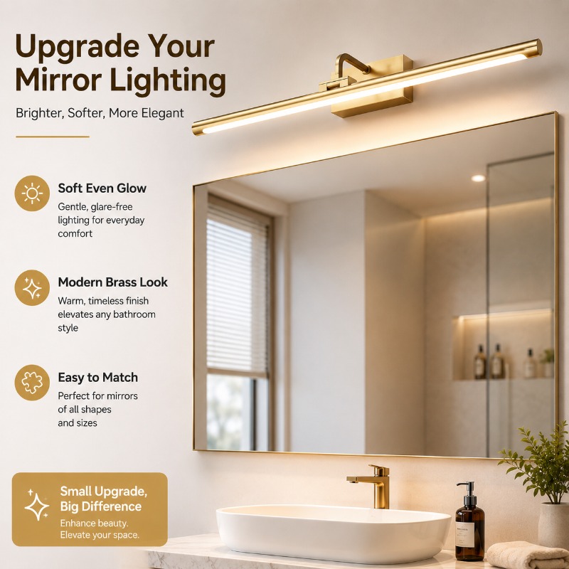 Bathroom Cabinet Mirror - 40cm 55cm 70cm 빈티지 LED 화장대