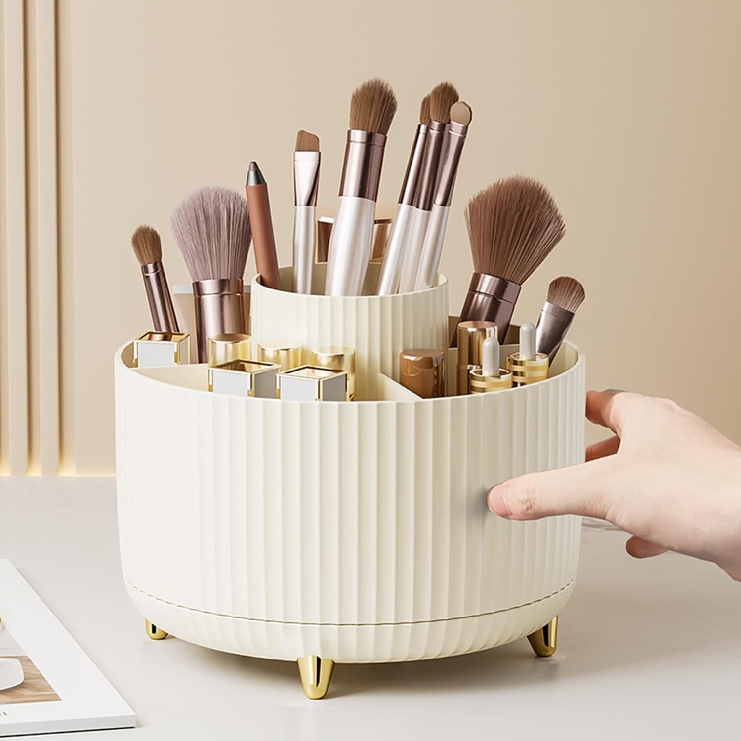 Home Goods Bathroom Storage - 360 ° 회전식 화장품 정리함, 공간