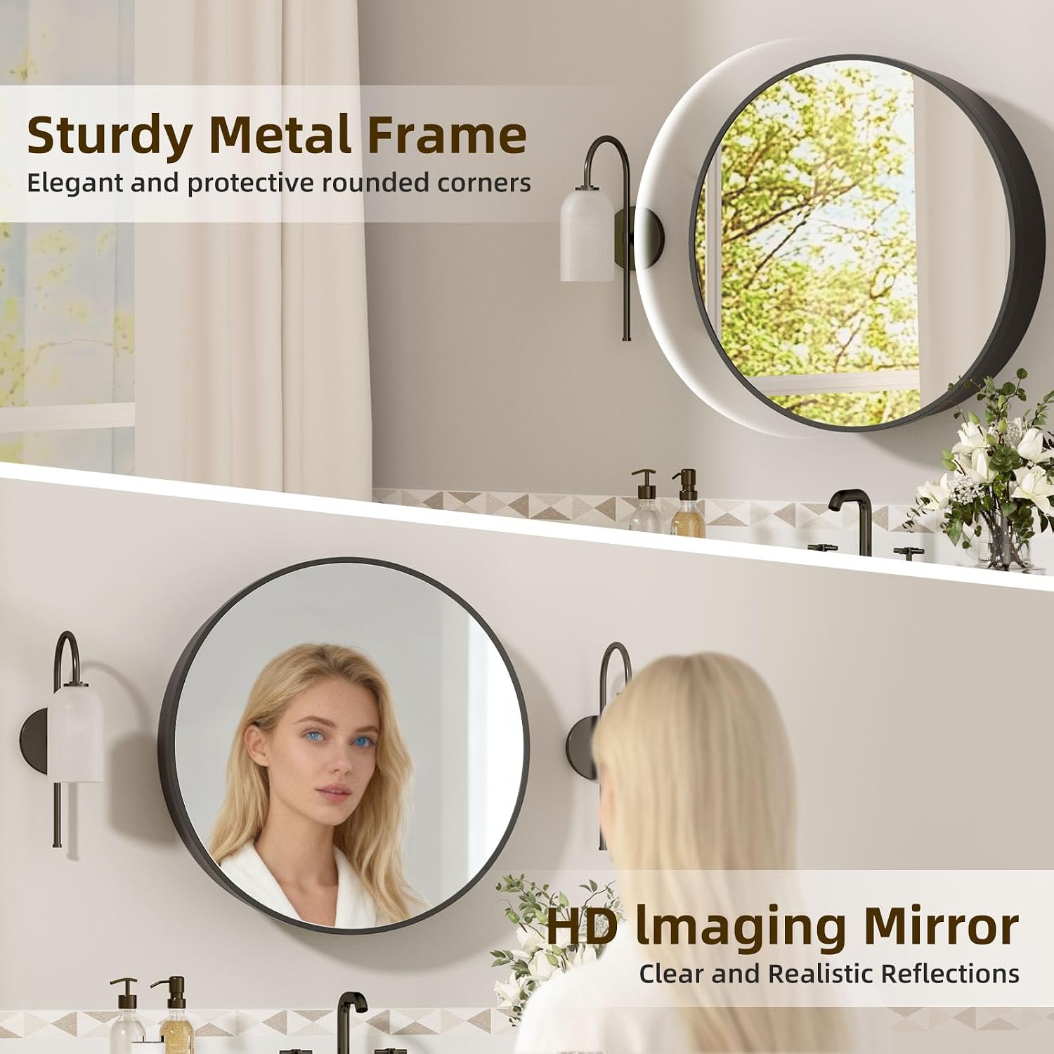 24인치 원형 약장 거울 검정색, 수납공간이 있는 원형 - Bathroom Cabinet Mirror 리뷰 및 가격