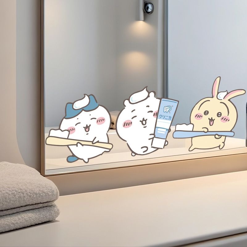 핫 치이카와 미러 스티커 강력 접착 투명 프린트 방수  - Home Bathroom Essentials 리뷰 및 가격
