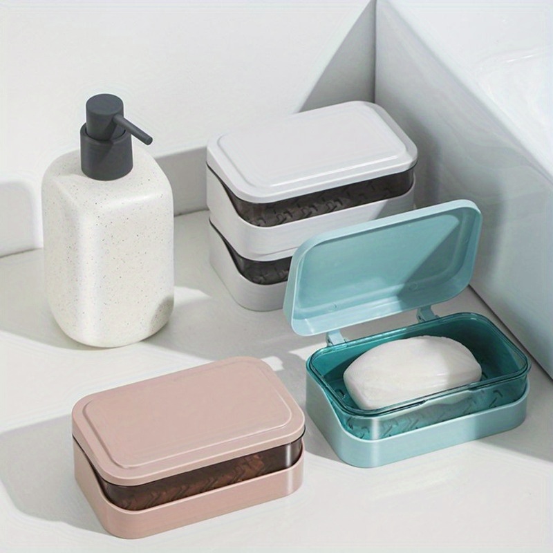 뚜껑이 있는 욕실 비누 접시 가정용 플라스틱 비누통 누 - Home Bathroom Essentials 리뷰 및 가격