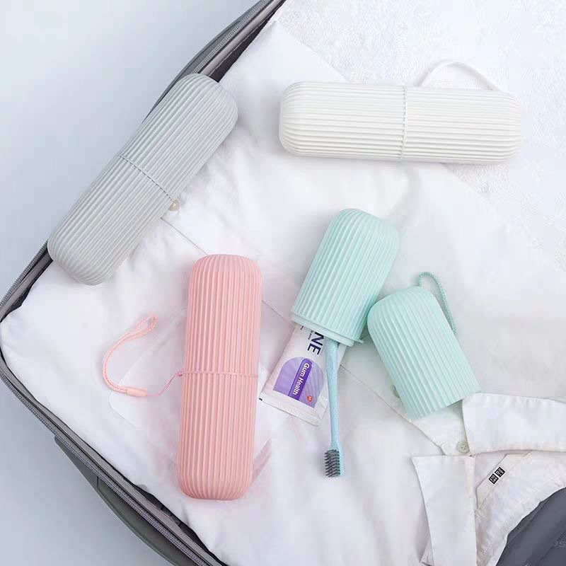 휴대용 여행 칫솔 상자, 세로 줄무늬 구강 청결제 컵, - Home Goods Bathroom Storage 리뷰 및 가격