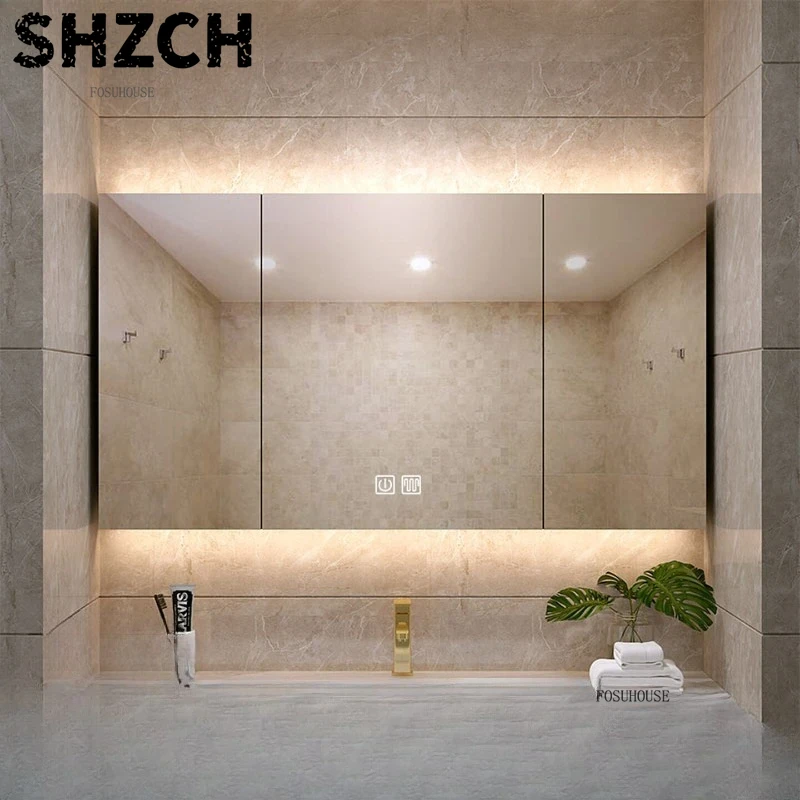 현대적인 두꺼운 욕실 거울과 통합형 스마트 수납장이 있 - Bathroom Cabinet Mirror 리뷰 및 가격