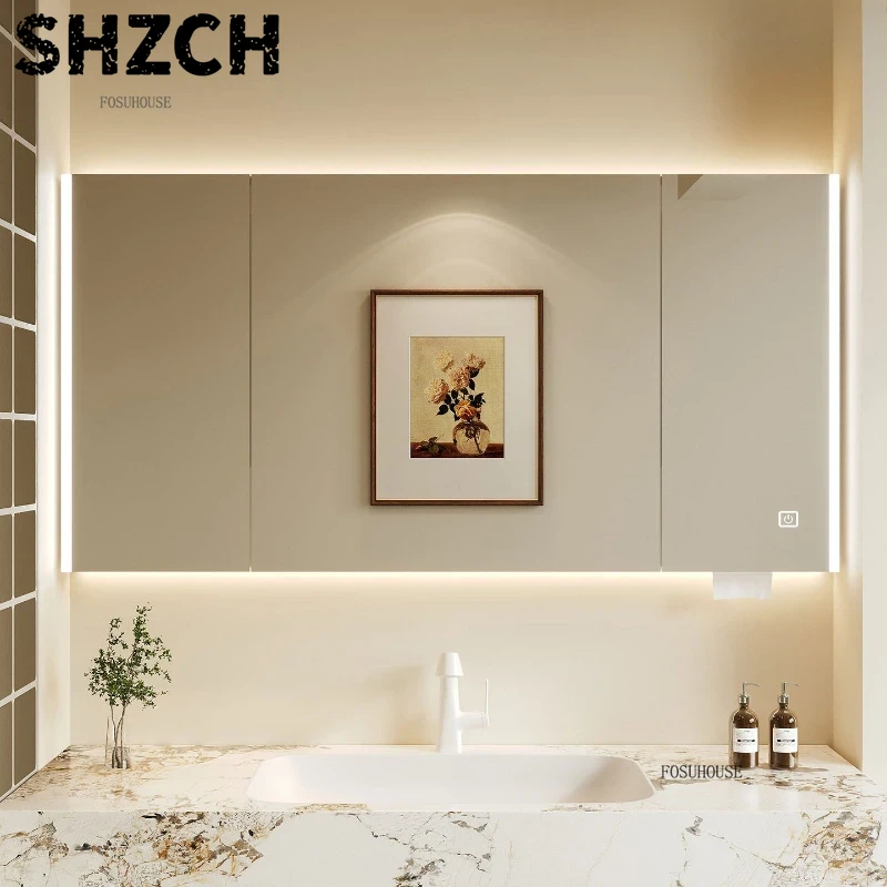 현대적인 두꺼운 욕실 거울과 통합형 스마트 수납장이 있 - Bathroom Cabinet Mirror 리뷰 및 가격