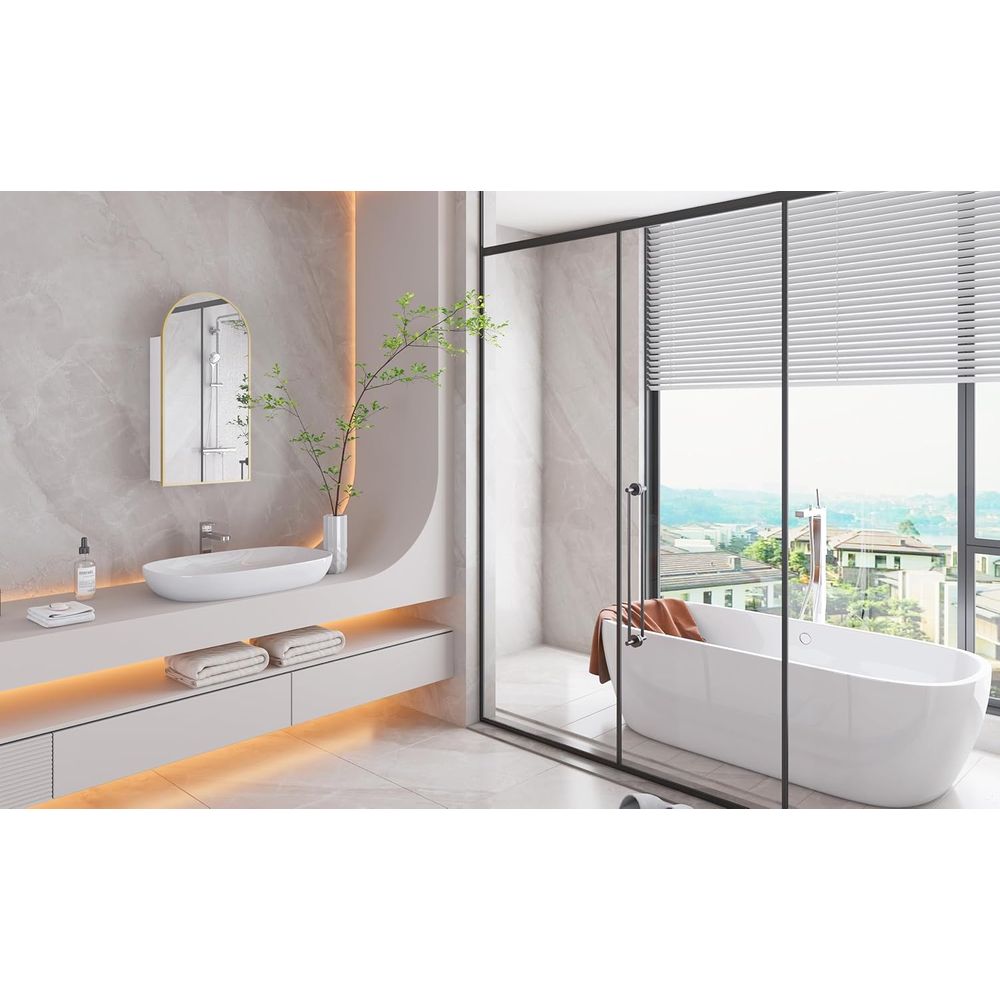 고급스러운 아치형 골드 욕실 거울 수납장, DIY가능, - Bathroom Cabinet Mirror 리뷰 및 가격