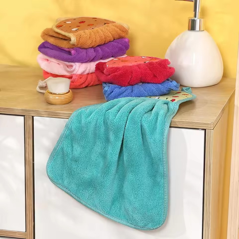4PCS 작은 손수건 걸이형 욕실 주방 컬러 코랄 벨벳 - Home Bathroom Cleaning 리뷰 및 가격