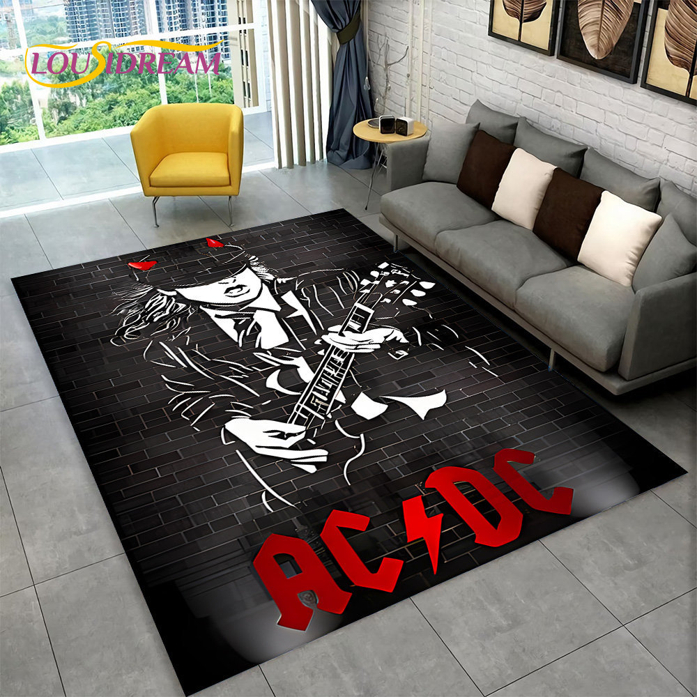 AC/DC 록 밴드 대형 러그, 가정 거실 침실 소파  - Home Bathroom Carpet 리뷰 및 가격