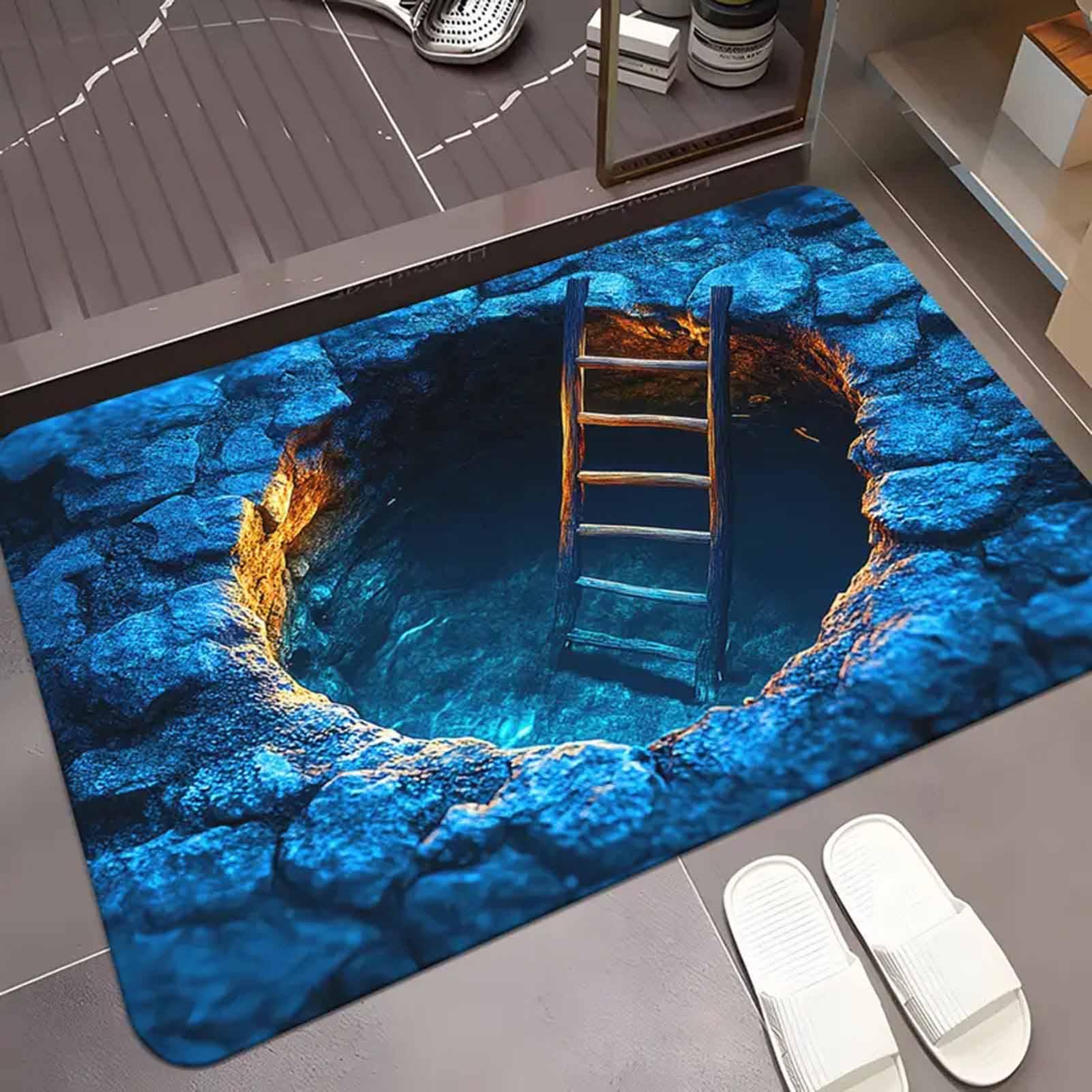 3D 착시 효과 홀 러그 미끄럼 방지 카펫 간편 청소  - Home Bathroom Carpet 리뷰 및 가격