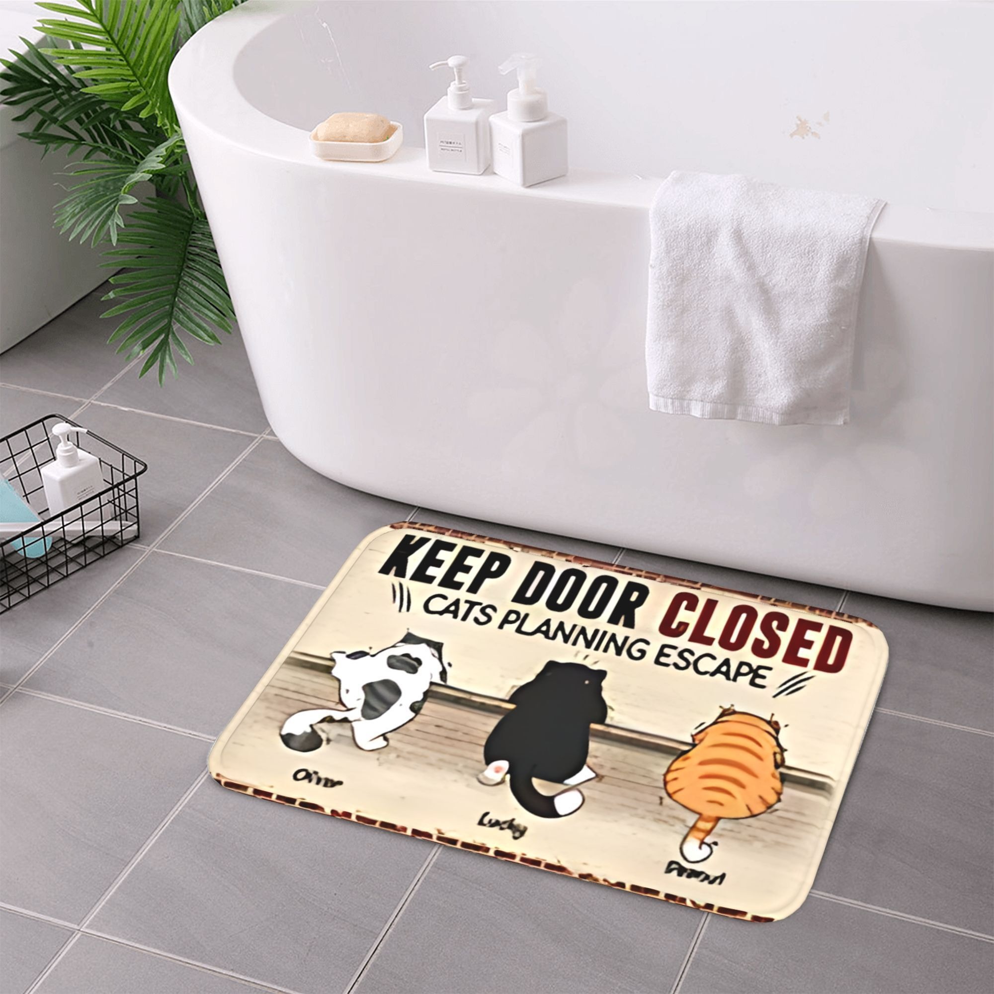 1PC 고양이 탈출 계획 패턴 주방 러그 미끄럼 방지  - Home Bathroom Plan 리뷰 및 가격