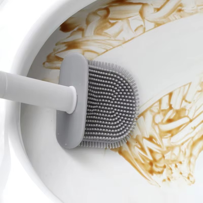 1PC 검은 벽 마운트 화장실 브러시 실리콘 플랫 브러 - Home Bathroom Cleaning 리뷰 및 가격